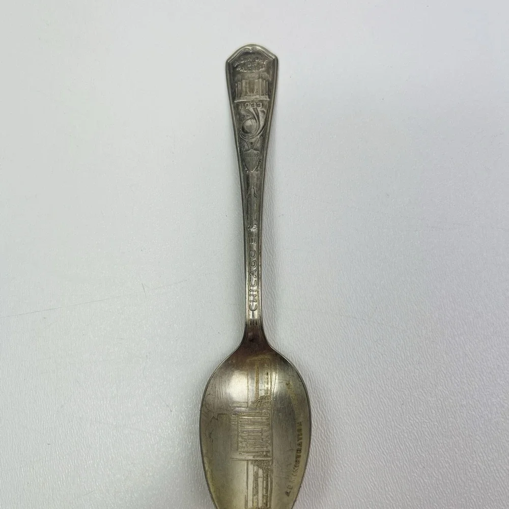 1933 Chicago Administration Building Vintage Souvenir Spoon Collectible
